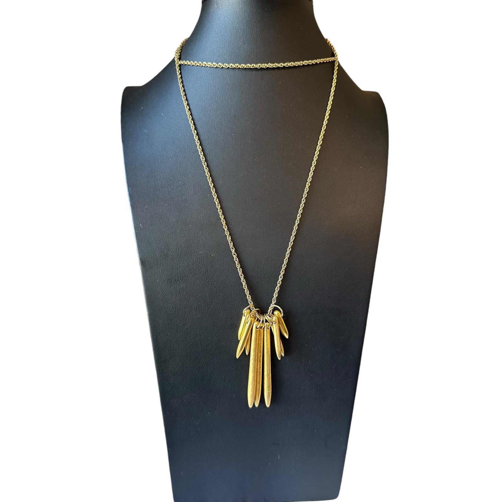 Kenneth Lane Goldtone Spiked Pendants Necklace